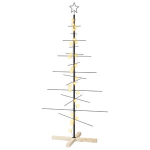 vidaXL Metal Christmas Tree KUOPIO 150 cm Warm White Steel Black