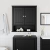 vidaXL Bathroom Wall Cabinet BERG Black 69.5x27x71.5 cm Solid Wood