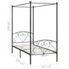 vidaXL Canopy Bed Frame without Mattress Grey Metal 90x200 cm
