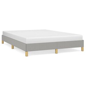 vidaXL Bed Frame without Mattress Light Grey 135x190 cm Double Double Fabric
