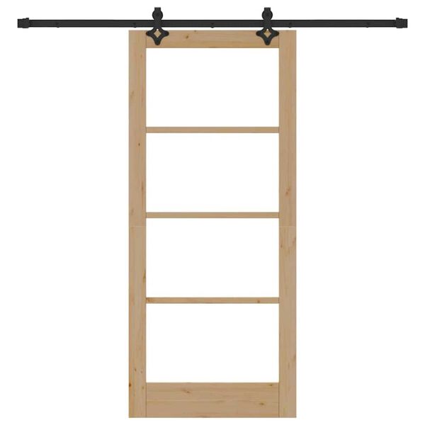 vidaXL Sliding Door ORKDAL Natural and Black 86 x 198.5 cm