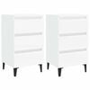 vidaXL Bed Cabinet with Metal Legs 2 pcs White 40x35x69 cm