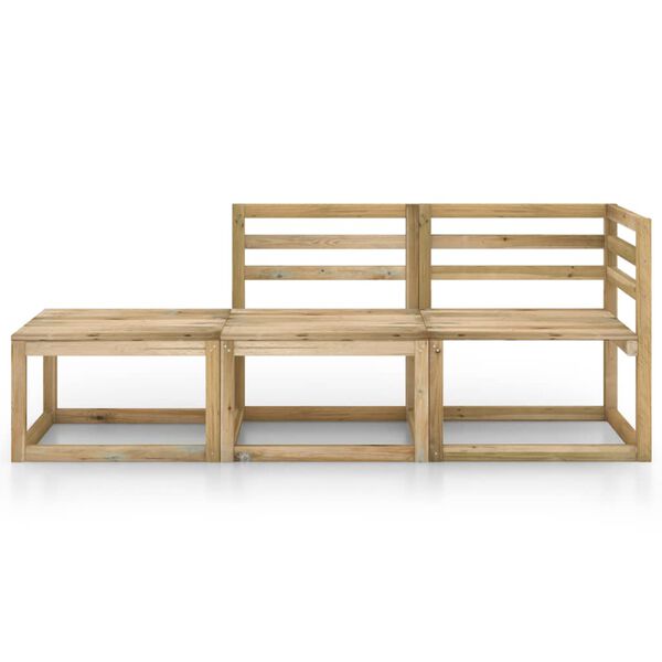 vidaXL 3 Piece Garden Lounge Set Green Impregnated Pinewood