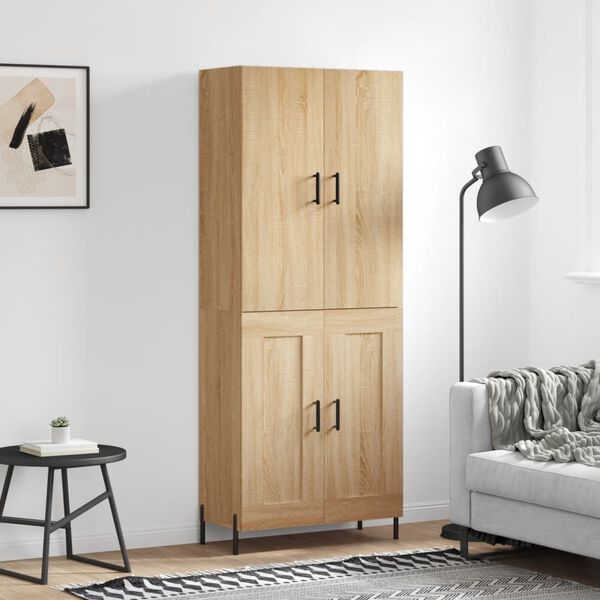 vidaXL Highboard Sonoma Oak 69.5x34x180 cm Engineered Wood