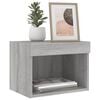 vidaXL Bedside Cabinets with LED Lights Wall-mounted 2 pcs Grey Sonoma