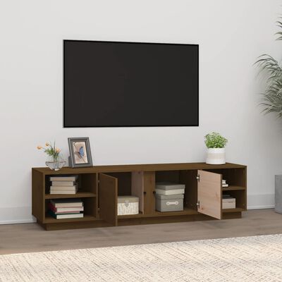 vidaXL TV Cabinet Honey Brown 156x40x40 cm Solid Wood Pine