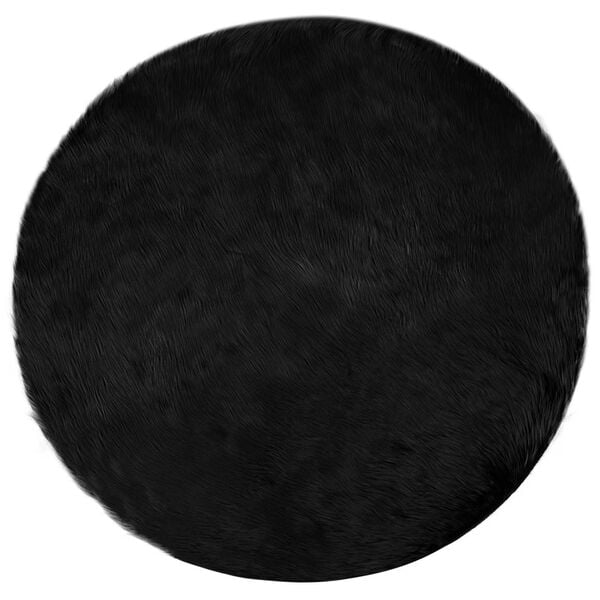 vidaXL Faux Sheepskin Rug Tafalla Black &Oslash; 160 cm Polyester