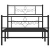 vidaXL Metal Bed Frame without Mattress with Footboard Black 107x203cm