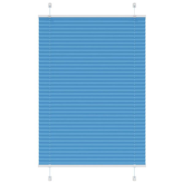 vidaXL Pleated Blind Blue 100x100 cm Fabric Width 99.4 cm Polyester