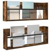 vidaXL Magazine Rack 2 pcs Smoked Oak 80 x 12 x 30 cm Engineered Wood