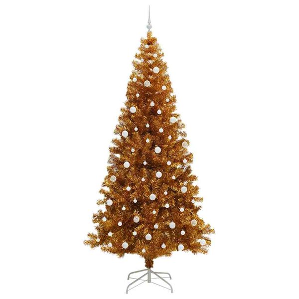 vidaXL Christmas Tree with 300 LEDs with Stand Gold 240 cm PET