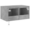 vidaXL TV Wall Cabinet with LED Lights Concrete Grey 60x35x31 cm