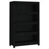 vidaXL Book Cabinet Black 80x35x126 cm Solid Wood Pine