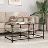 vidaXL Coffee Table with Black Glass Top 98.5x50x45 cm Steel