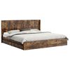 vidaXL Bed Frame with Storage and Headboard Smoked Oak 180 x 200 cm