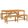 vidaXL Garden Dining Set 3 pcs Brown 150 x 90 x 74 cm