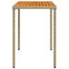 vidaXL Garden Table with Acacia Wood Top Beige 115x54x74 cm Poly Rattan
