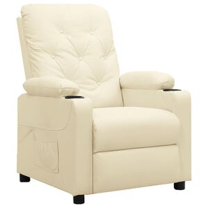 vidaXL Recliner Chair Cream Faux Leather
