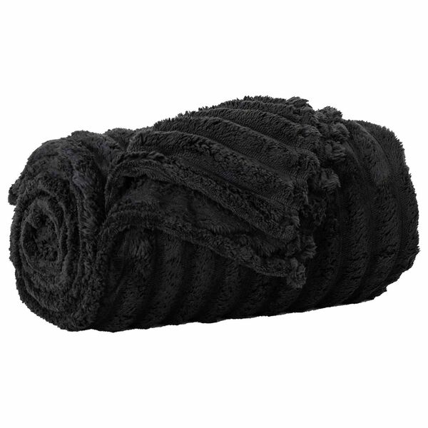 vidaXL Throw Blanket Black 200 x 150 cm Fleece