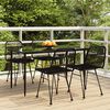 vidaXL 5 Piece Garden Dining Set Black Poly Rattan