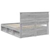 vidaXL Bed Frame Grey Sonoma 140 x 200 cm Solid Pine Wood