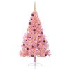 vidaXL Artificial Pre-lit Christmas Tree with 300 LEDs Pink 180 cm PVC