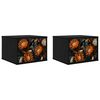 vidaXL Wall-mounted Bedside Cabinet LOCHEM 2 pcs Black Oak