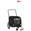 vidaXL Pet Bike Trailer Black Oxford Fabric and Iron