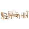 vidaXL Garden Sofa Set 4 pcs Natural Solid Teak Wood
