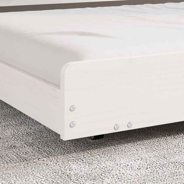 vidaXL Bed Frame White 75 x 190 cm Solid Pine Wood