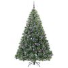 vidaXL Artificial Christmas Tree with 300 LEDs Green 210 cm PE and PVC