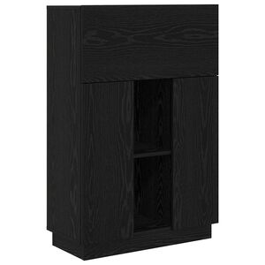 vidaXL Desk with Door Black Oak 71.5 x 31.5 x 106.5 cm Engineered Wood