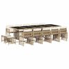 vidaXL 15 Piece Garden Dining Set with Cushions Beige Poly Rattan