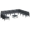 vidaXL Garden Sofa Set 11 pcs Black Steel