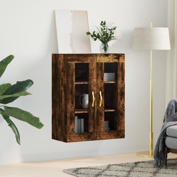 vidaXL Wall Mounted Cabinet Smoked Oak 69.5x34x90 cm