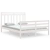 vidaXL Bed Frame without Mattress White 150x200 cm King Size Solid Wood
