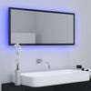 vidaXL LED Bathroom Mirror High Gloss Black 100x8.5x37 cm Acrylic