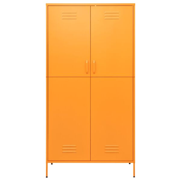 vidaXL Wardrobe Mustard Yellow 90x50x180 cm Steel