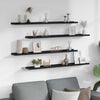 vidaXL Wall Shelves 4 pcs Black 100x9x3 cm