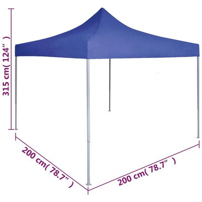 vidaXL Professional Folding Party Tent 2x2 m Steel Blue