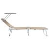 vidaXL Sun Lounger Folding 2-person 2 pcs Taupe 58 x 188 x 77cm Fabric