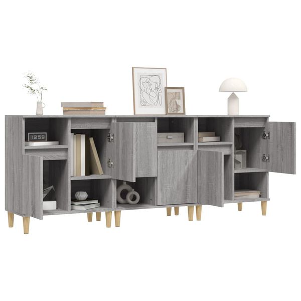 vidaXL Sideboards 3 pcs Grey Sonoma 60x35x70 cm Engineered Wood
