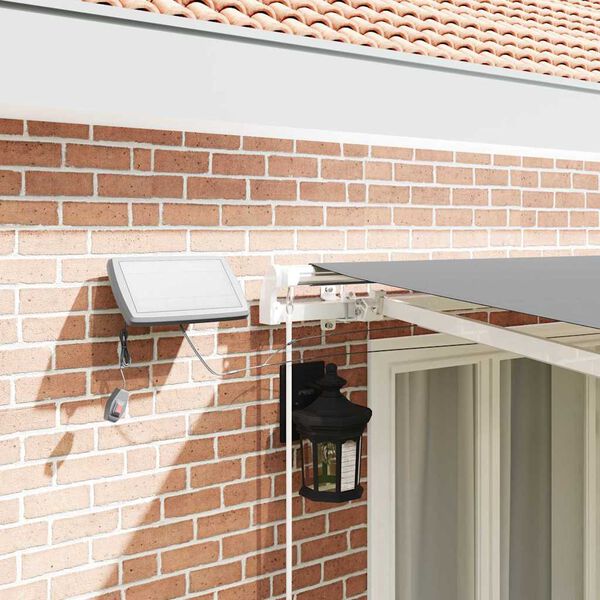 vidaXL Awning with Manual White 4.5 x 3.5 m Metal