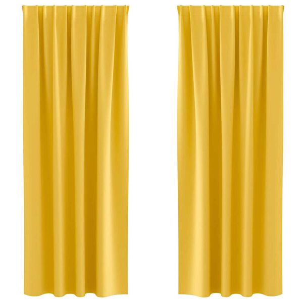 vidaXL Blackout Curtains with Rings 2 pcs Mustard Yellow 245 x 140 cm