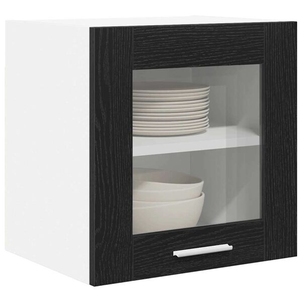 vidaXL Hanging Cabinet 2 pcs Black Oak 40 x 31 x 40 cm Engineered Wood