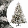 vidaXL Artificial Hinged Christmas Tree 150 cm 150 LEDs Warm White