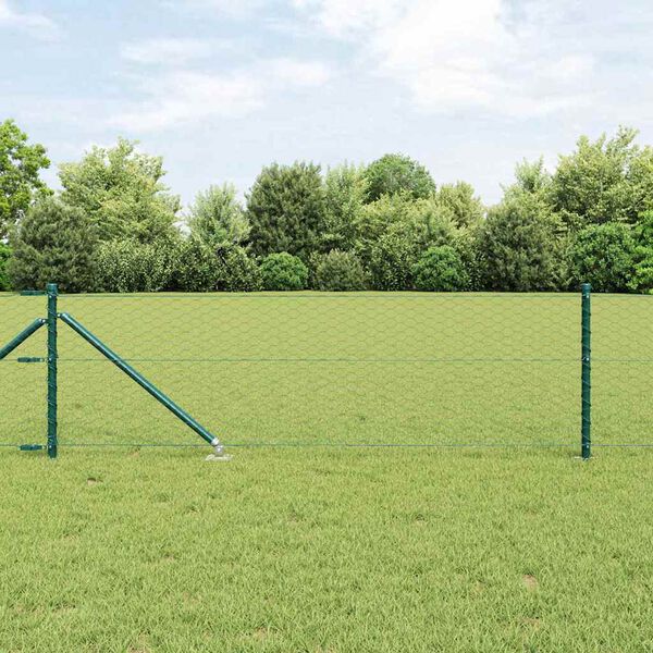 vidaXL Fence Post Green 25 x 0.8 m (36 mm mesh) Steel and PVC