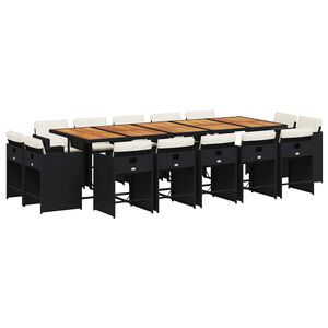 vidaXL Garden Dining Set | Black, Cream White, Brown