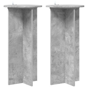vidaXL Plant Stand 2 pcs Concrete Grey 40 x 40 x 80 cm Engineered Wood