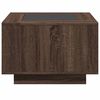 vidaXL Coffee Table with LED Brown Oak 60x60x40 cm Engineered Wood